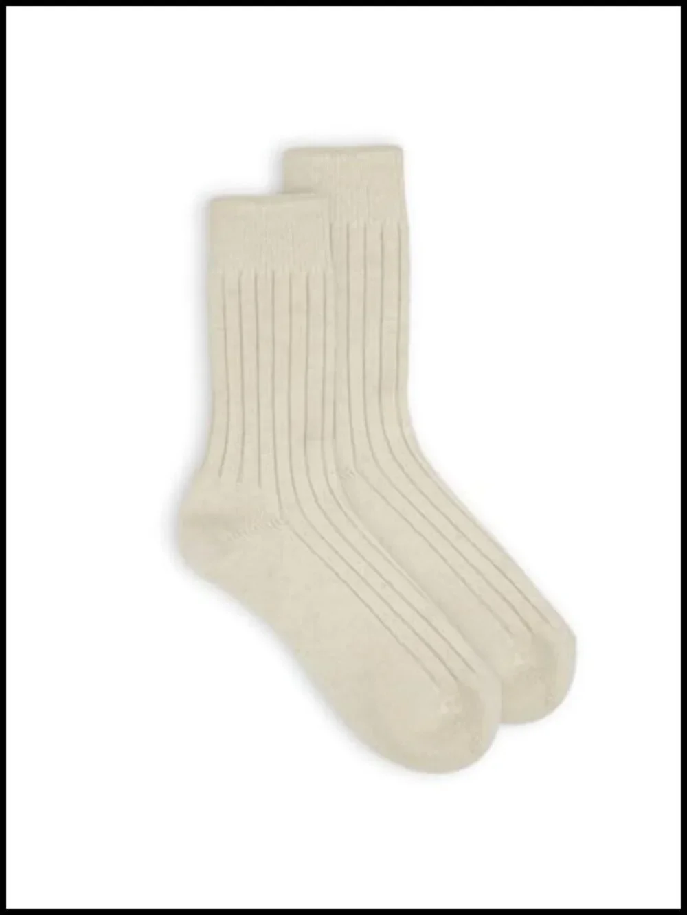 92% Merino Wool Rib-Knit Crew Socks, Made in Mongolia, Unisex,